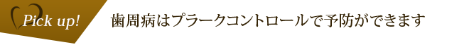 Pick up! 歯周病はプラークコントロールで予防ができます